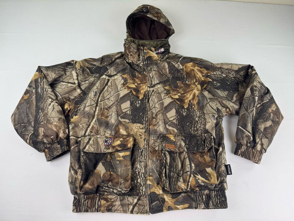 Woolrich Camo Hooded Jacket XL Realtree Hunting Full Zip